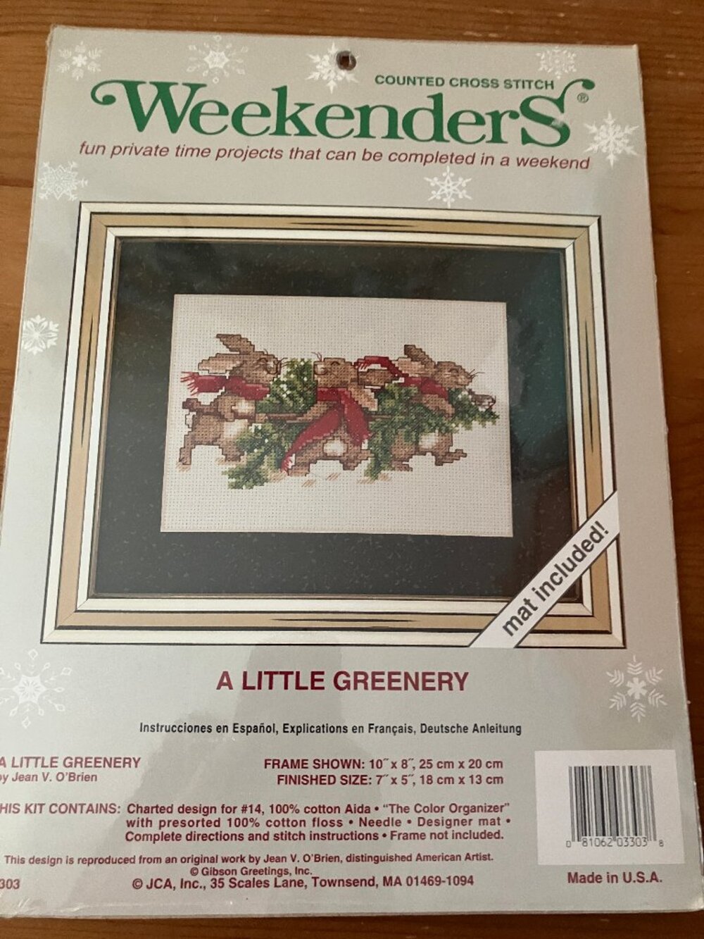 VTG Weekenders counted cross stitch kit "A Little Greenery" by JCA, Inc Sz 7x5"